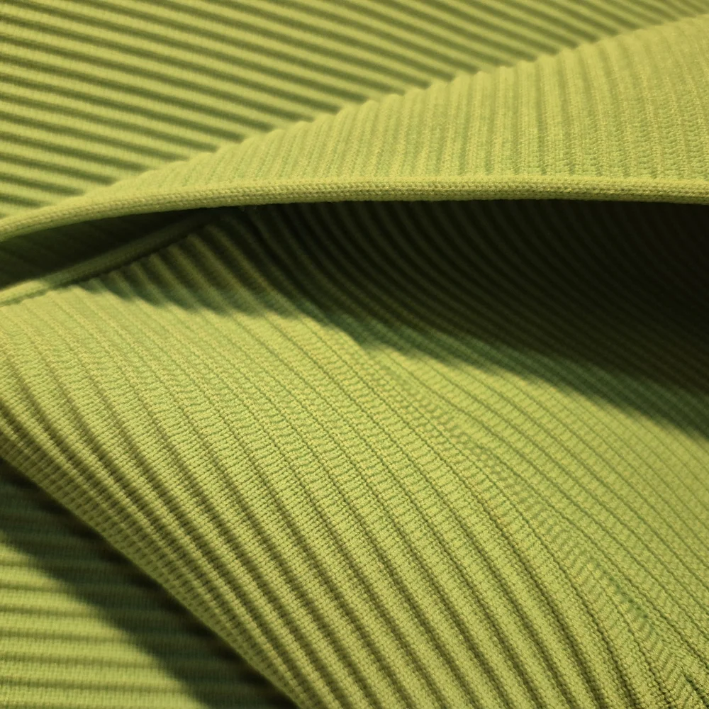 Green Ribbed Knit Dress - Picture 6 of 7